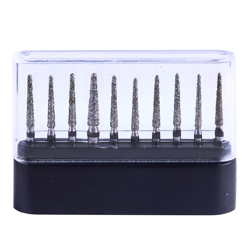 10 pcs Dental Super Coarse Diamond Burs TR-12S 1.6mm For High Speed Handpiece