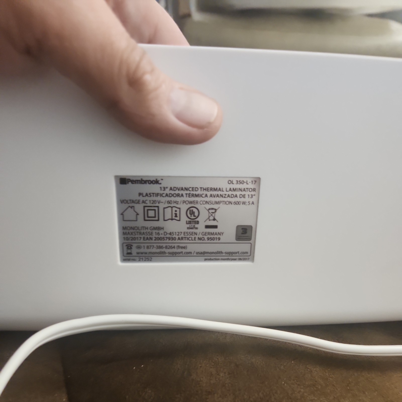 Pembrook 13″ Advanced Thermal Laminator OL 350 Tested Works & 50 pack of pouches