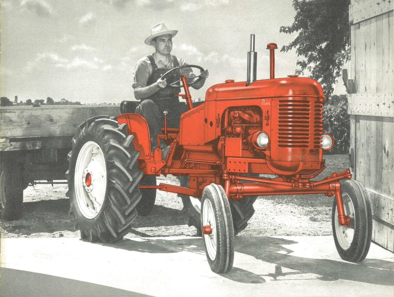 The Massey Harris 1-2 Plow Pacer Tractor Color Brochure MH Pacer-16 Row Crop