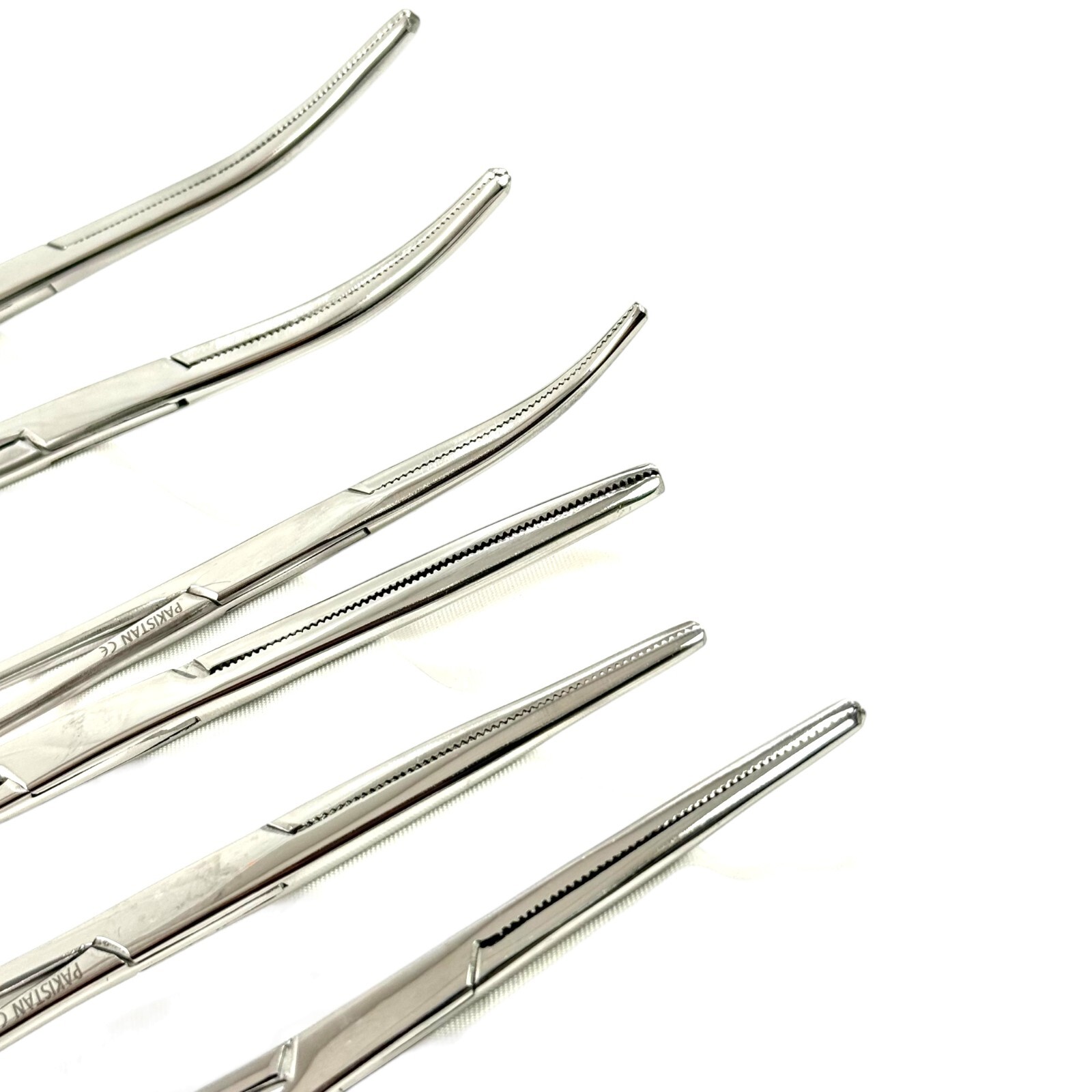 6 Count – Straight and Curved Hemostat Forceps 6.25″ + 7.25″ + 8″ Ratcheting