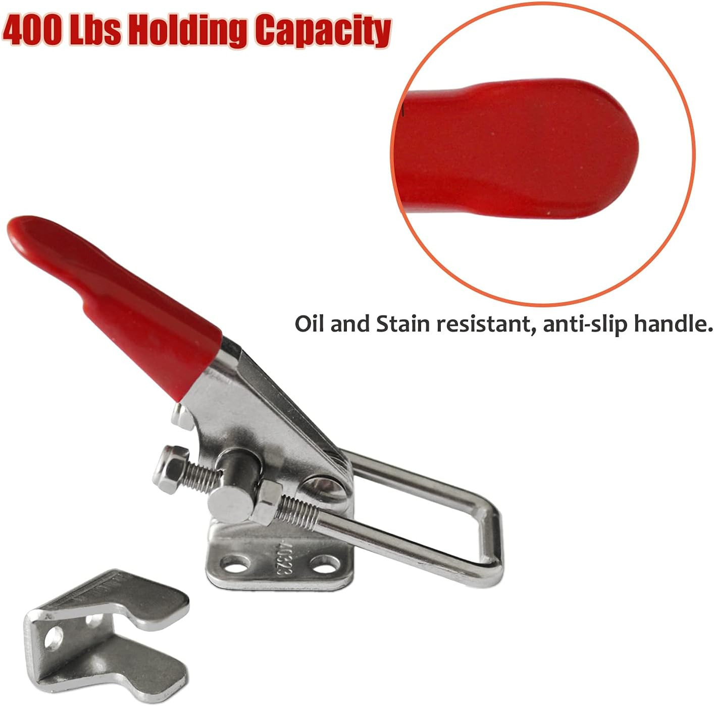 2pcs Abrazadera Palanca Pesada 400LB Acero Inoxidable Ajustable Cierre Rapido