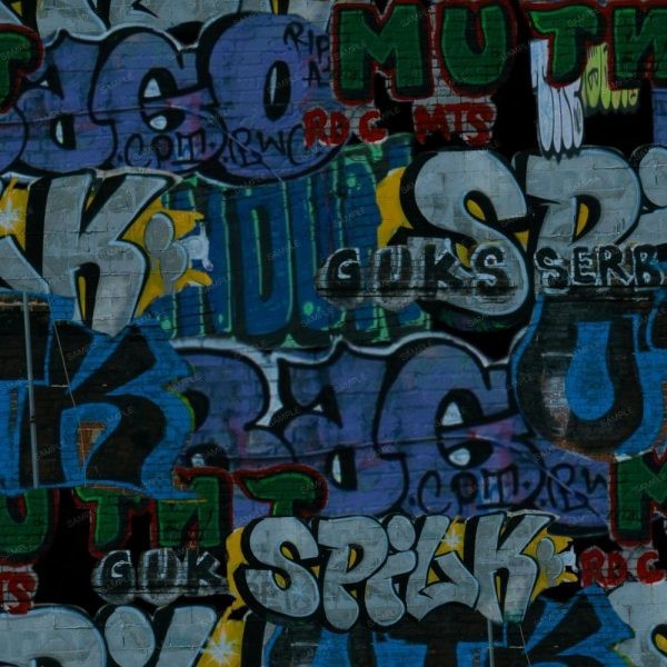 Brick Wall Graffiti – 16″ x 48″ Hydrographic Film Hydro Dipping