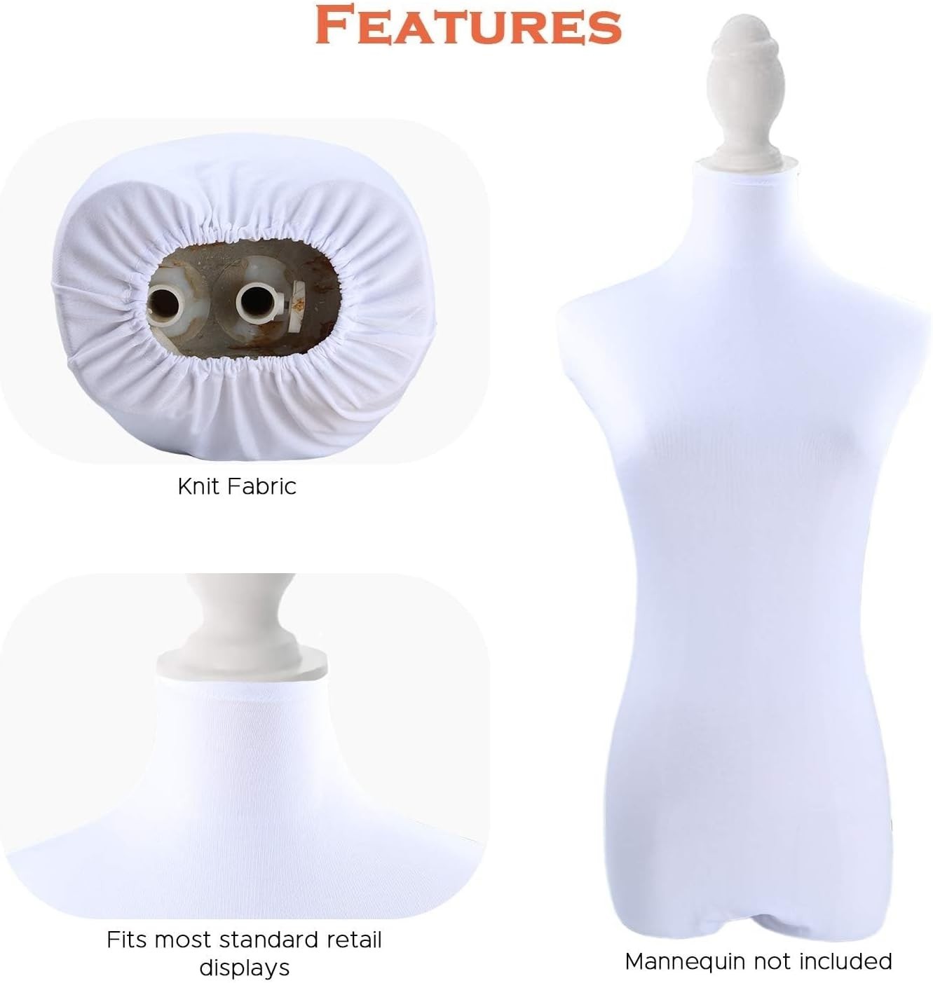 White Superb Mannequin Fabric Cover, Soft Stretchy, for Fashion Designer Reta…