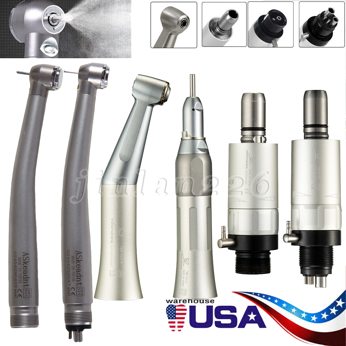 Dental LED Handpiece Kits E-generator Ceramic/Hygiene Prophy Handpiece Air Motor
