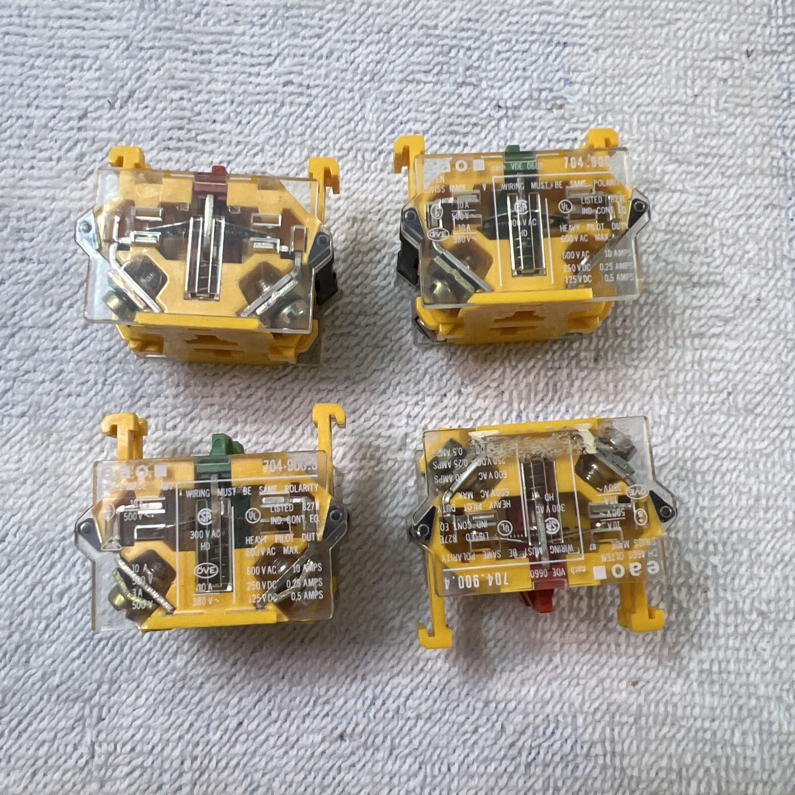Mixed Lot EAO series 704 luminated Pushbuttons, Contact Blocks