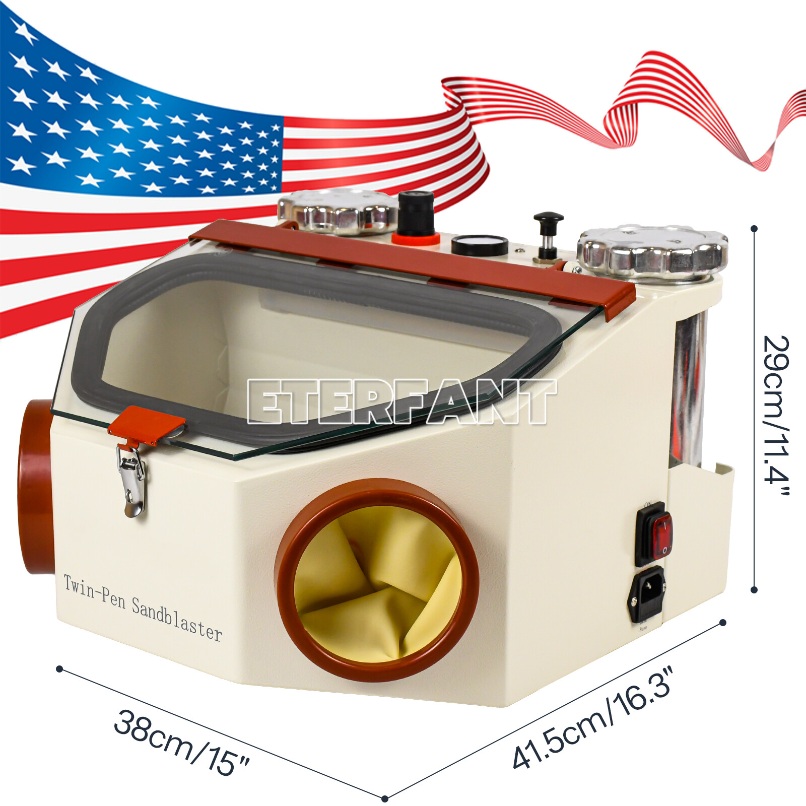 ETERFANT Twin-Pen Double Pen Sand Blaster Sandblaster with 2 Aluminum Tanks