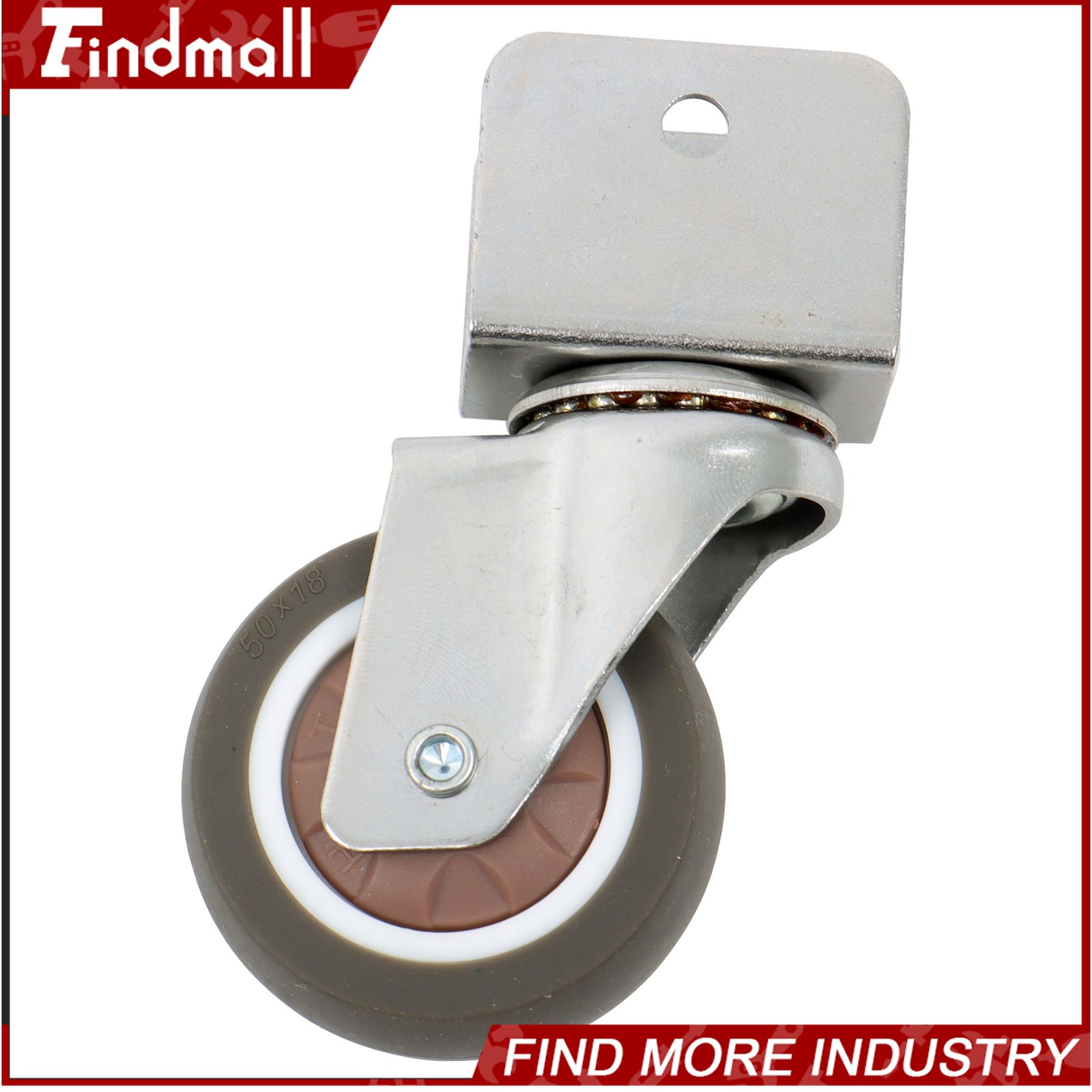 Findmall 4 PCS 2″ U-Bracket Shaped Caster Wheels (2 With Brake & 2 Without)