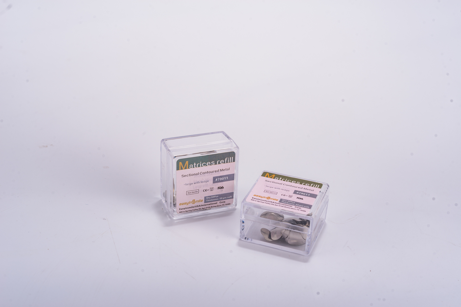 50Pcs Dental Matrix Sectional Contoured Metal Matrices Bands S/M/L Sizes 50μm US