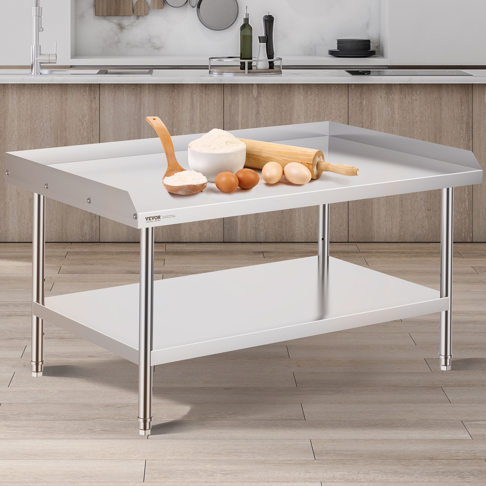 VEVOR Stainless Steel Work Table 30″x48″ Commercial Food Prep Table Restaurant