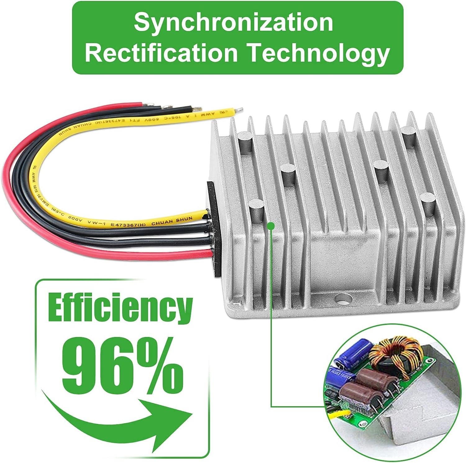 High-Efficiency 20A DC 36V/48V to 12V Buck Converter – Intelligent Protection