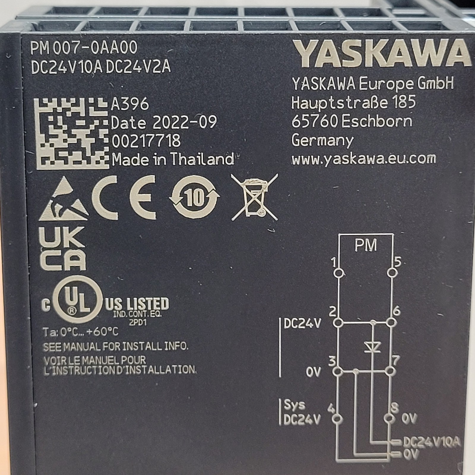 YASKAWA 053-1IP01, Interface Module, Ethernet/IP I/O, 24V – USED