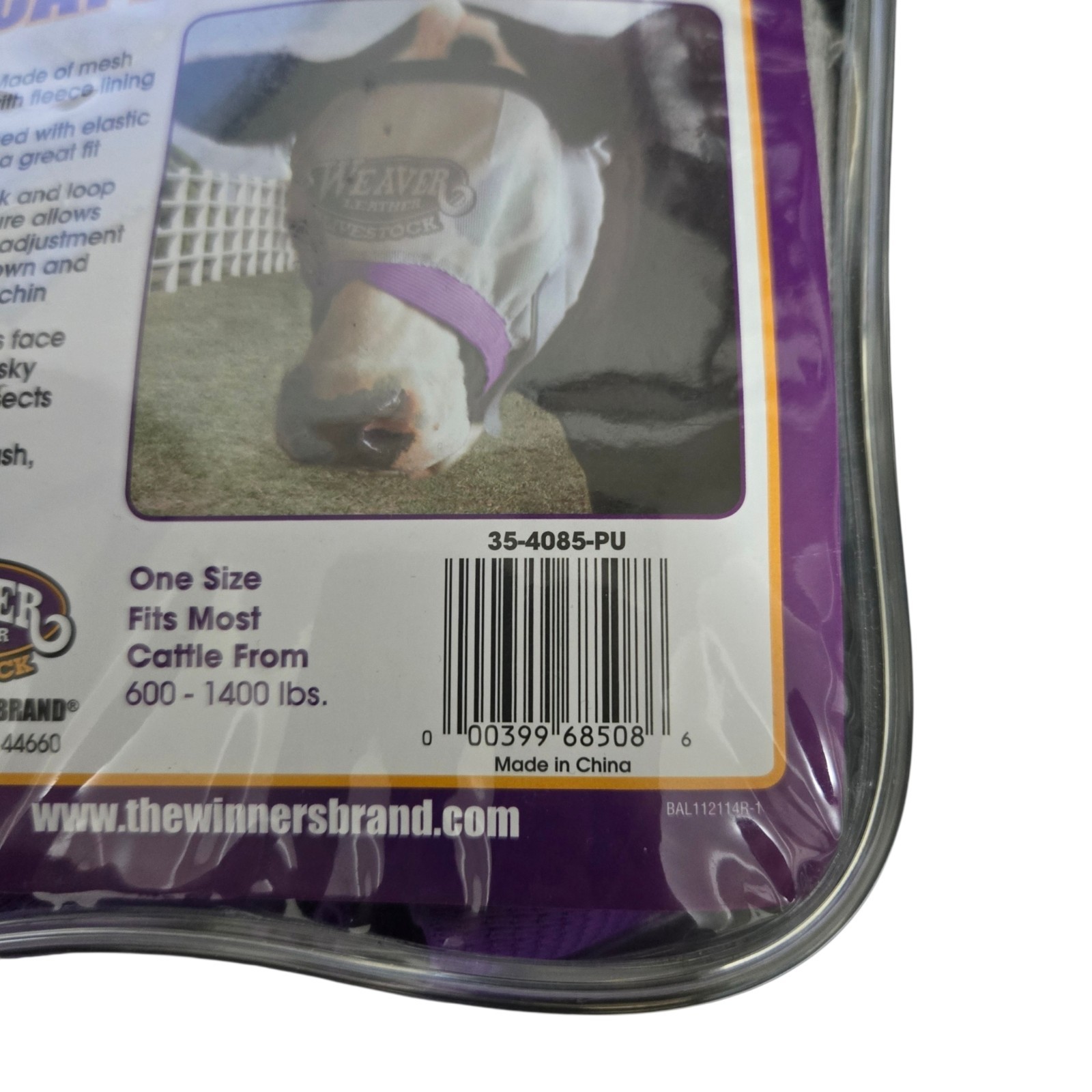 Weaver Leather Weaver Livestock Cattle Fly Mask Adjustable Mesh-Covered Cow