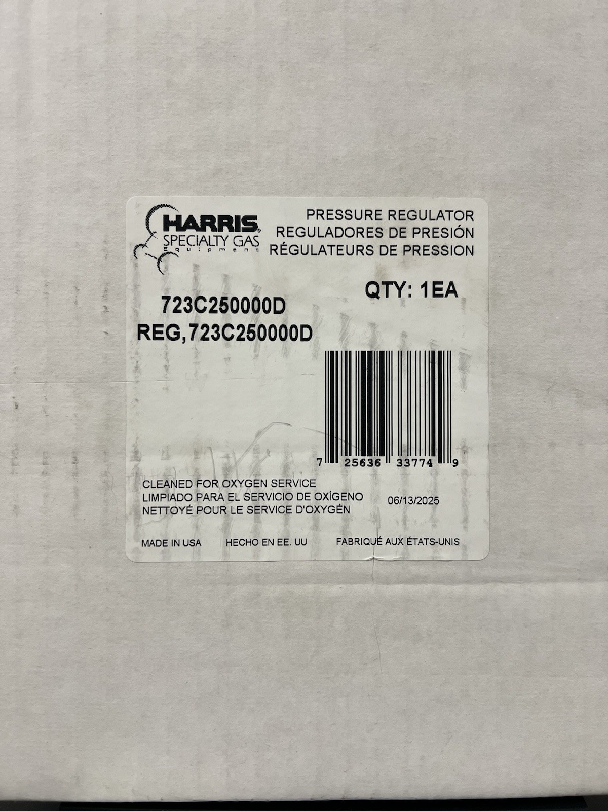 HARRIS 723C50000D High Purity Gas Regulator – New/Sealed