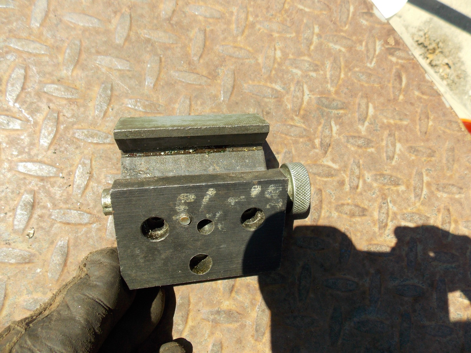 LATHE CARRIAGE STOP WITH MICROMETER large lathe brand unknown MAYBE GRIZZLY