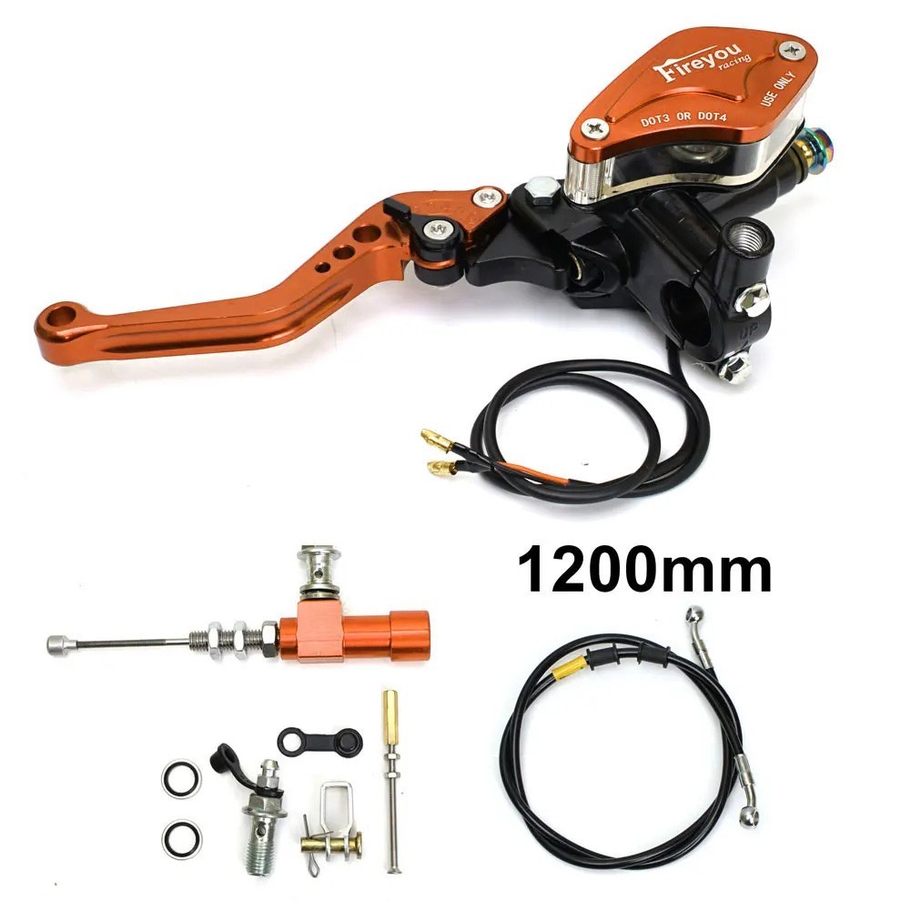 7/8in Motorcycle Hydraulic Brake Clutch Kit Lever Pump Hose for Yamaha Honda