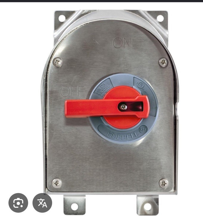NEW! Hubbell HBLDS6SSR Heavy Duty Stainless 3-Pole Disconnector Switch 600V