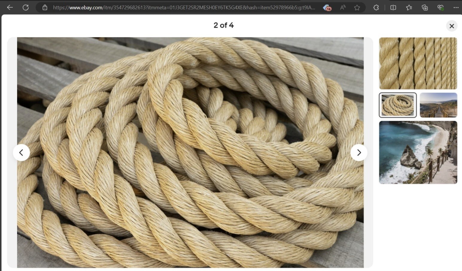 Promanila Rope Unmanila Synthetic Un Manila Tan Poly Decorative Deck Dock Rail