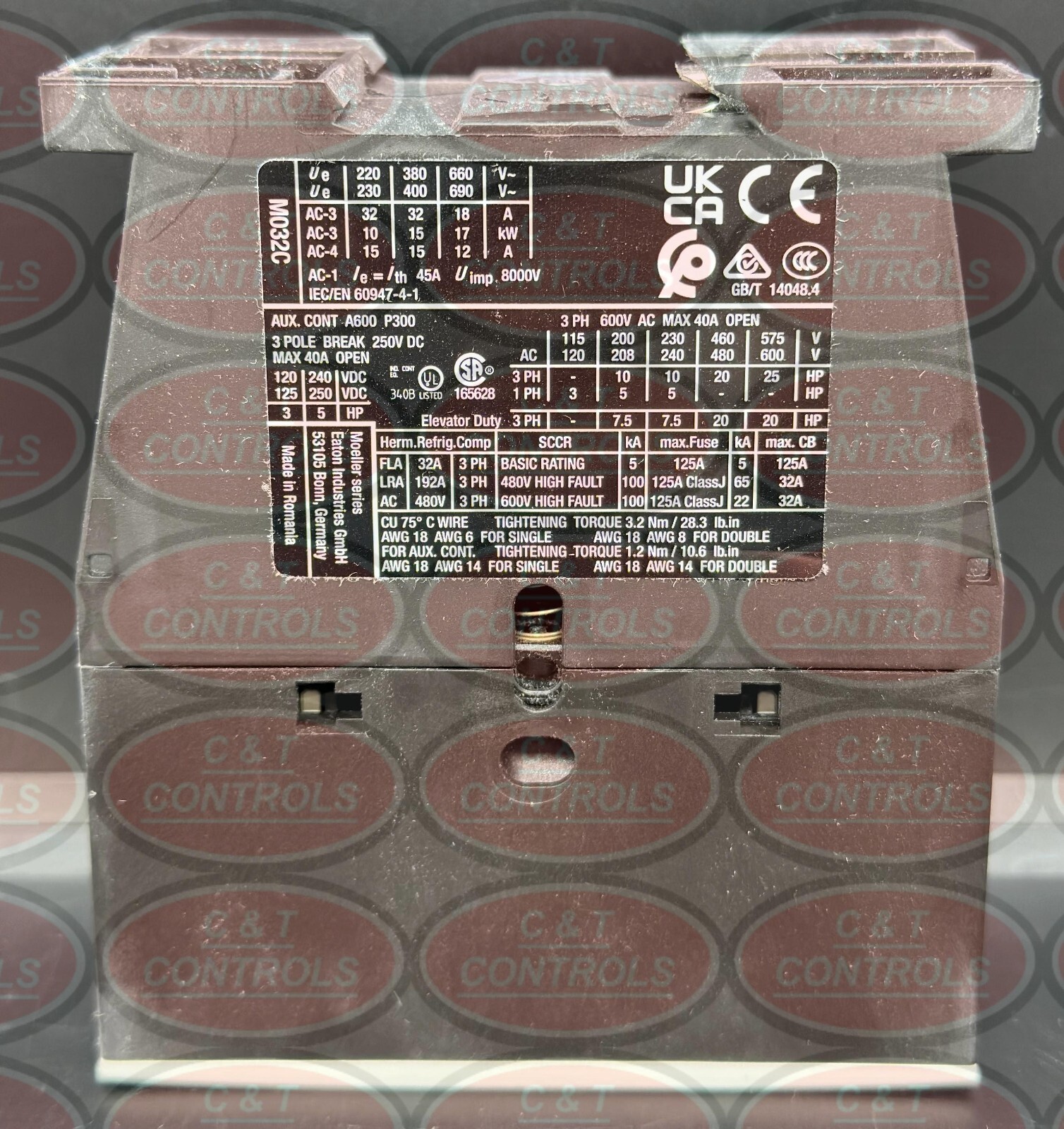 Eaton XTCE032C10A 3P 120VAC 32A IEC Contactor New In Box USA Stock