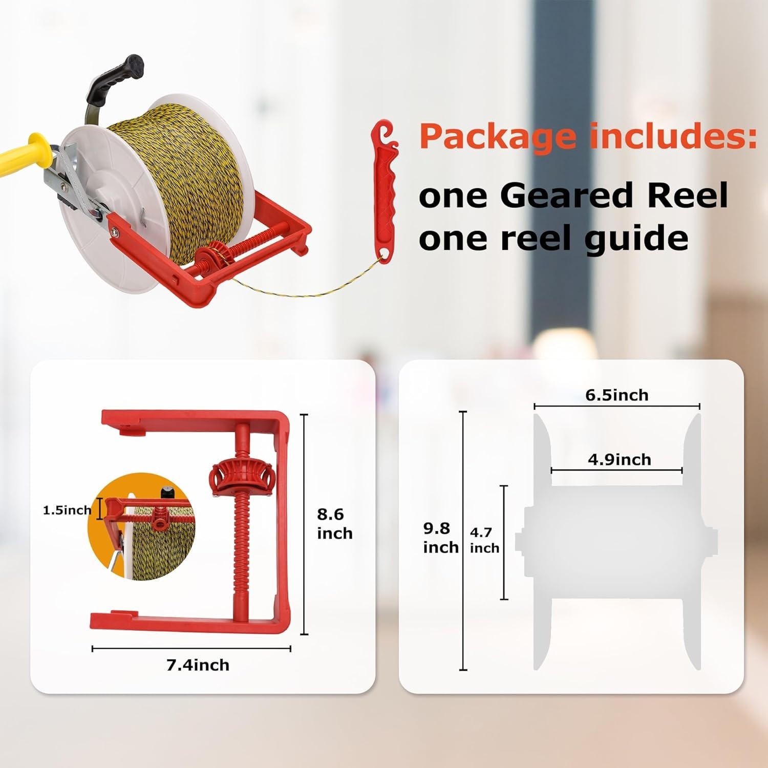 3:1 Geared Electric Fencing Reel Electric Fence Wire Reel with Auxiliary Wind…