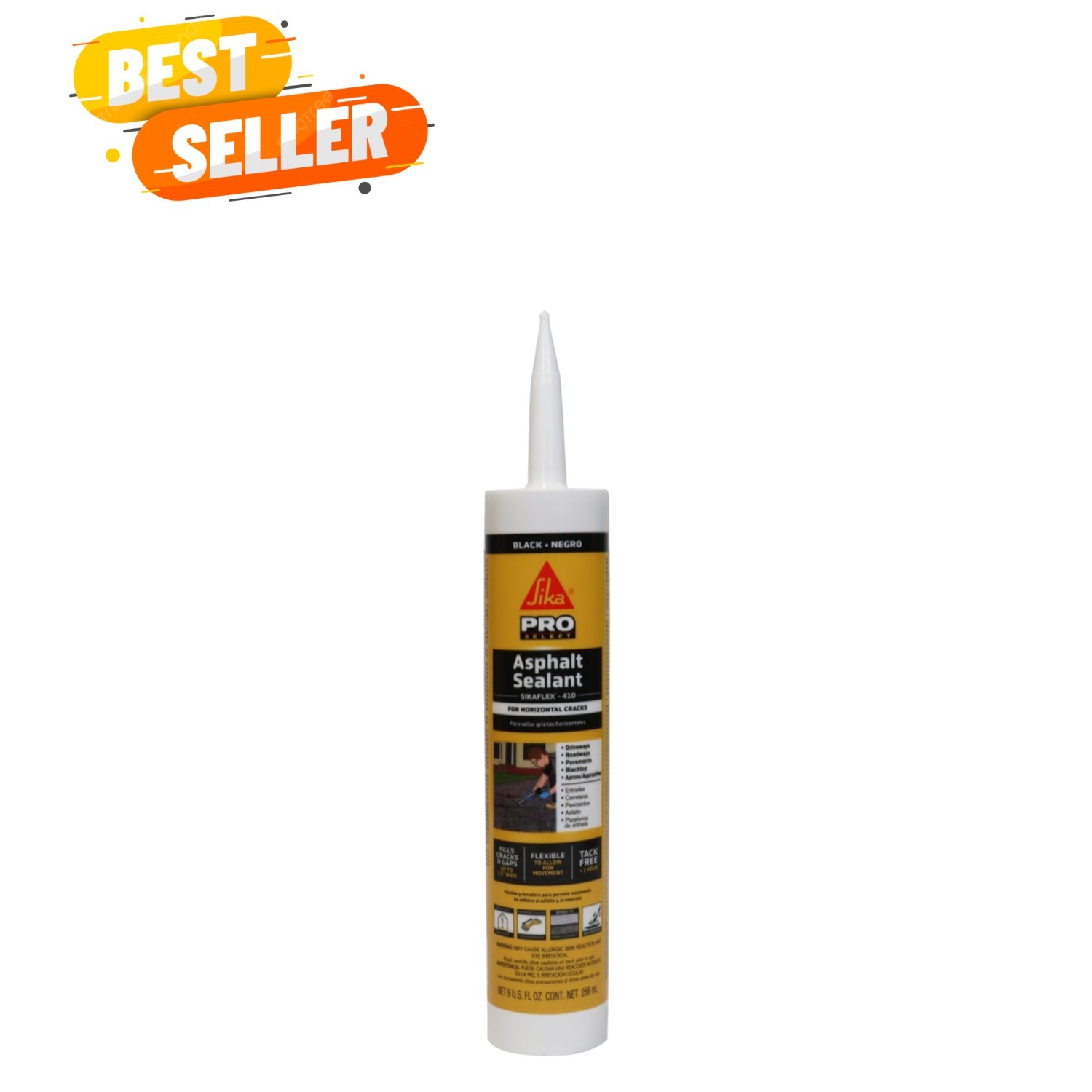flex-410 Asphalt Sealant, Black, Self-Leveling Hybrid Sealant for Filling Cra…