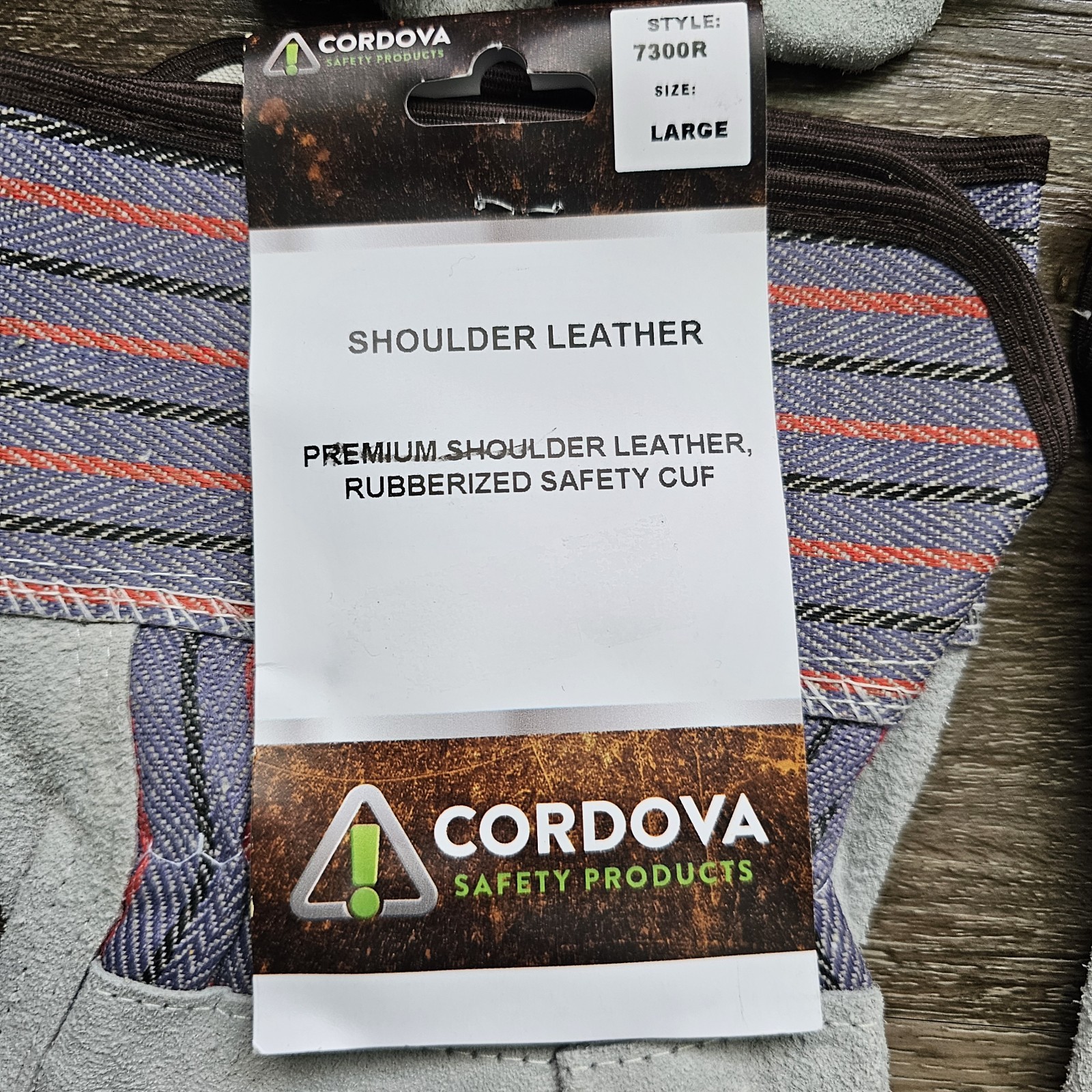Cordova Leather Palm Safety Split Cowhide Working Cuff Gloves Size Large