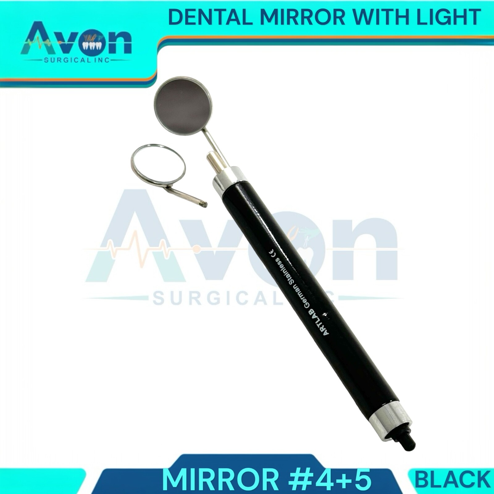 Dental Examination Mouth Mirrors, with LED Illumination Feature, Battery Powered