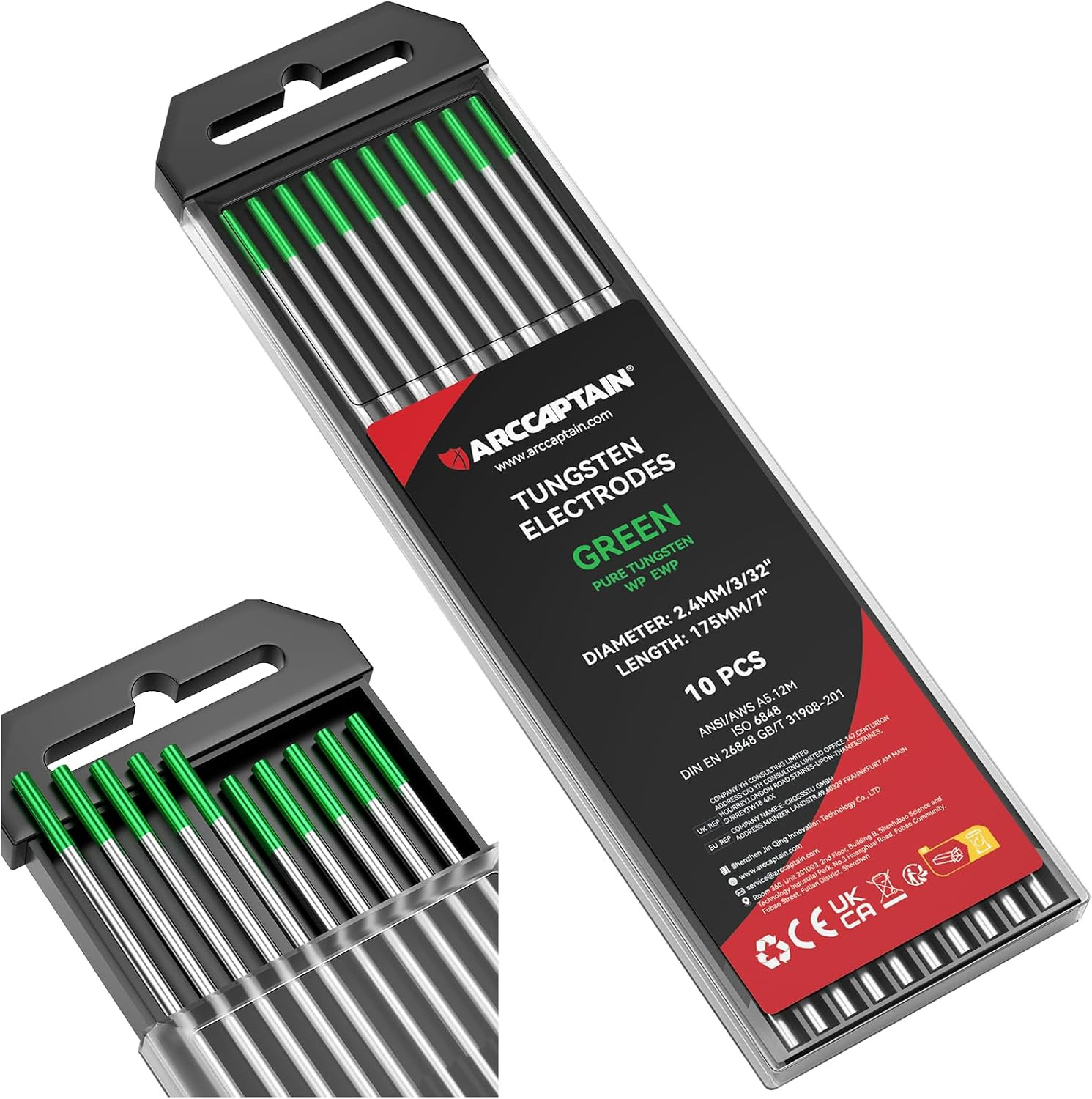 TIG Tungsten, TIG Welding Tungsten Electrode Blue 2% Lanthanated 10-Pack 3/32″X