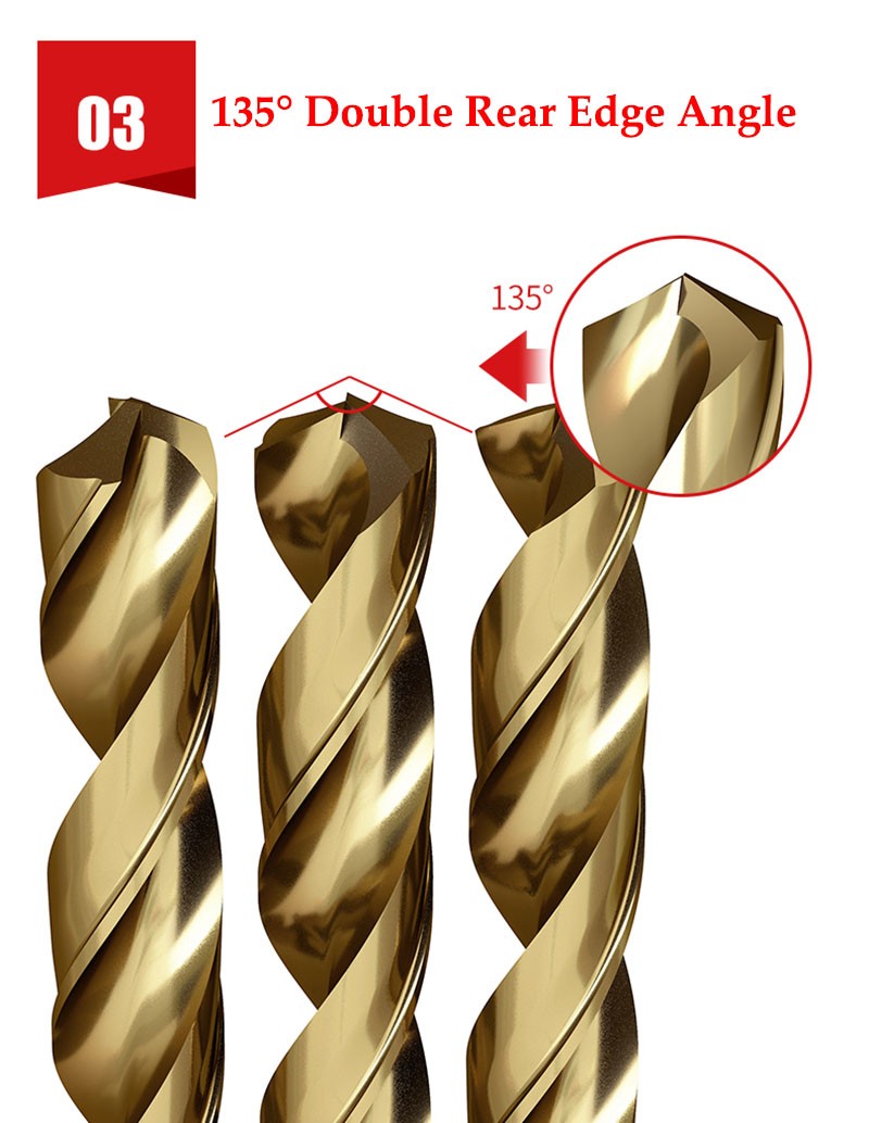 Twist Drill Bit M35 HSS-CO Cobalt Drill Bits For Drilling Stainless Steel 1~20mm