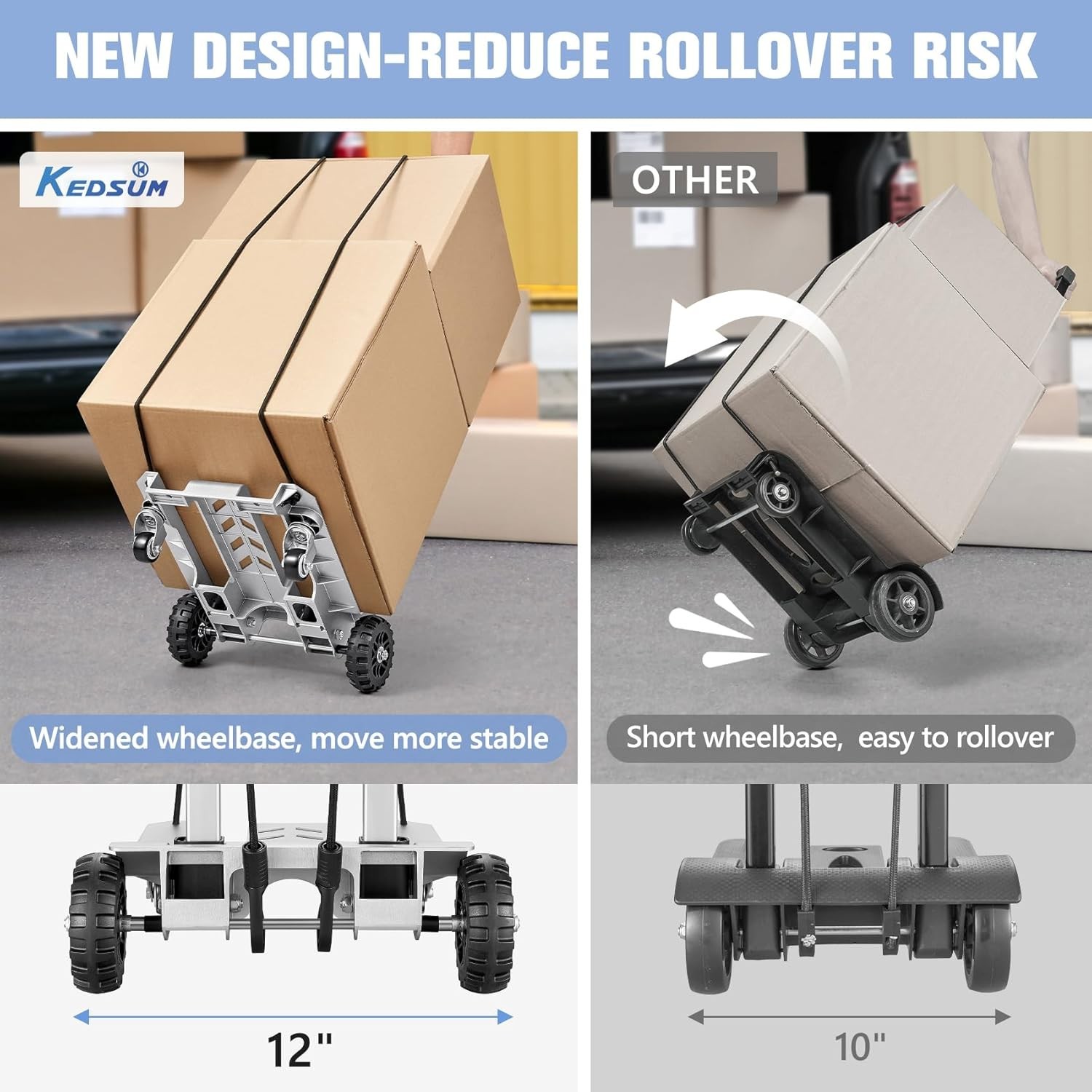 Durable 270LB Utility Luggage Cart – Foldable with No Assembly Required