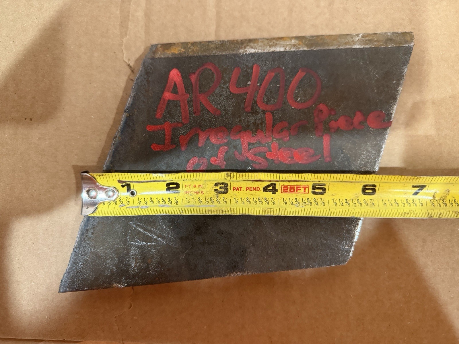 Irregular Piece of Abrasive Resistant Steel Plate – AR400 – 1/2” Thickness