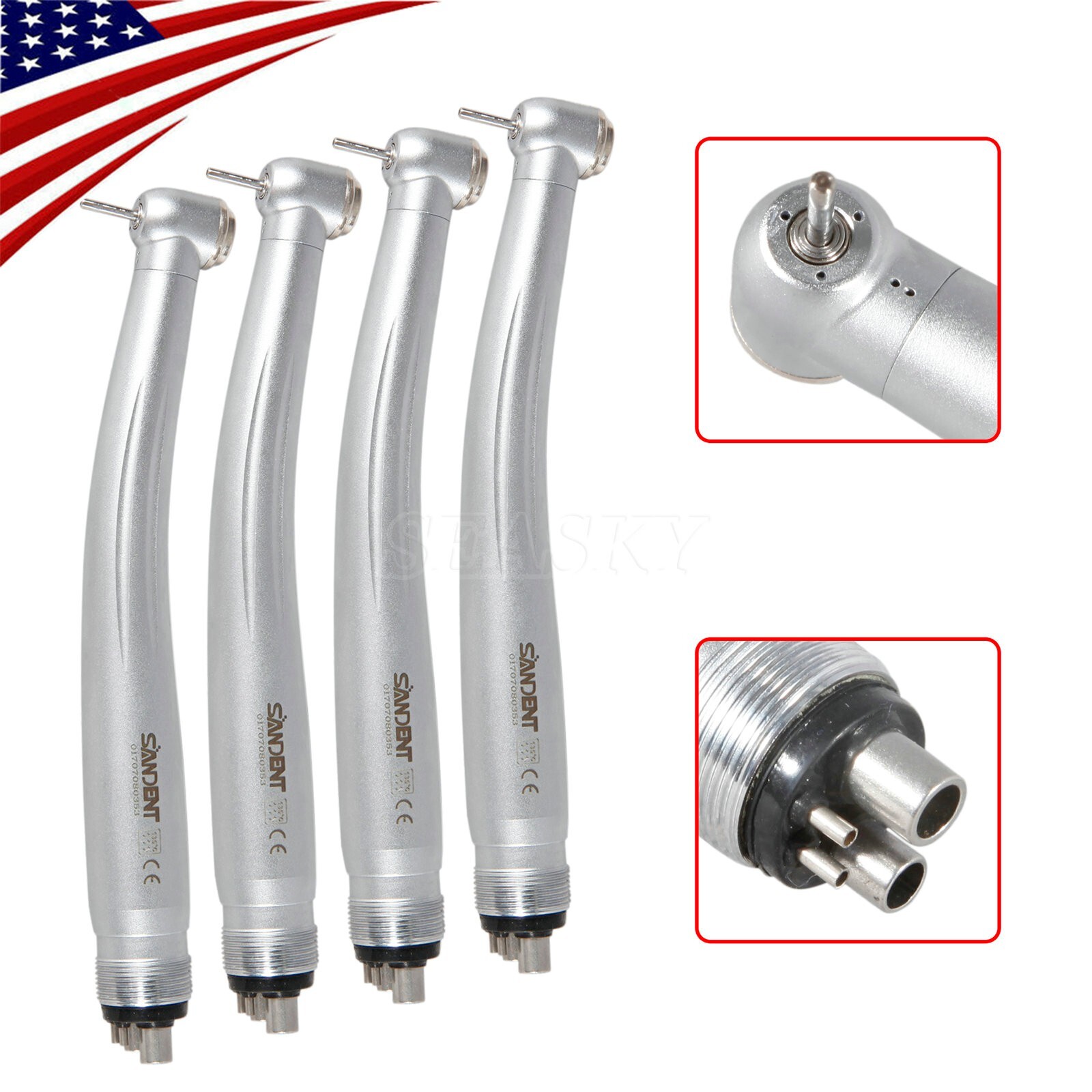 4x Nsk Style Dental high Handpiece Standard head Push Button 4 hole STNABM USA
