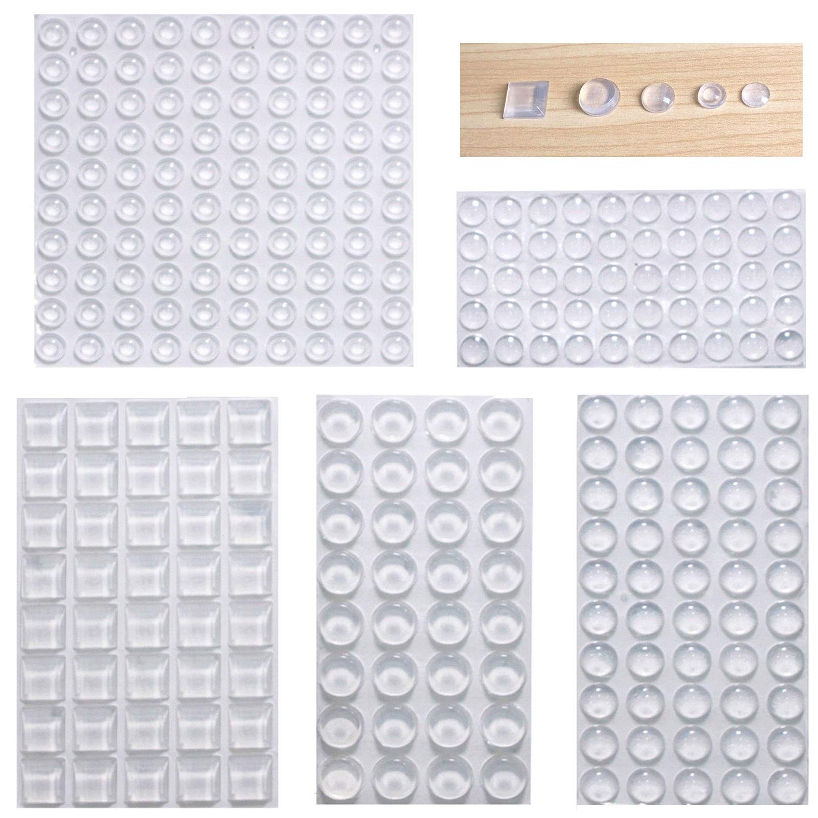 Cabinet Door Bumpers Clear Self Adhesive Noise 272PCS – 5 sizes pack,