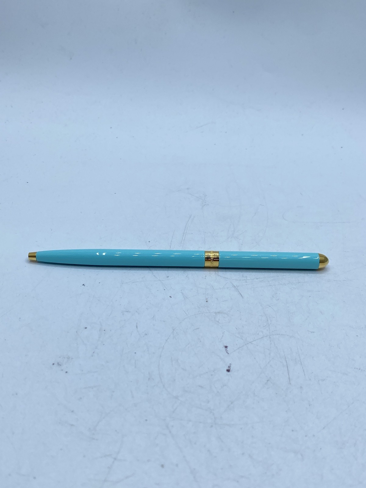 Tiffany & Co. Tiffany Blue Enamel and Gold Tone Ballpoint Pen Germany 4.5″