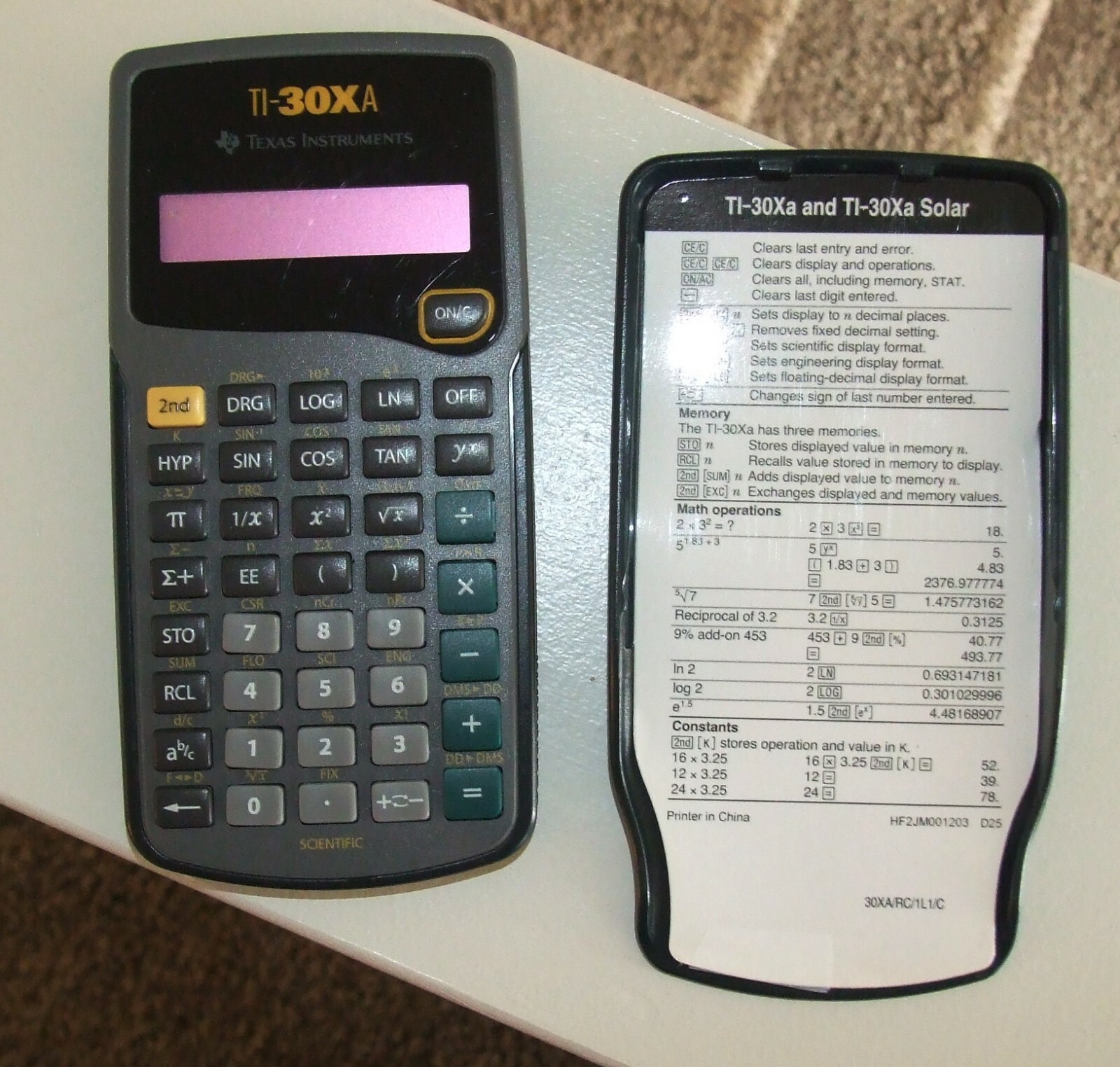 Texas Instruments TI-30XA Handheld Scientific Calculator