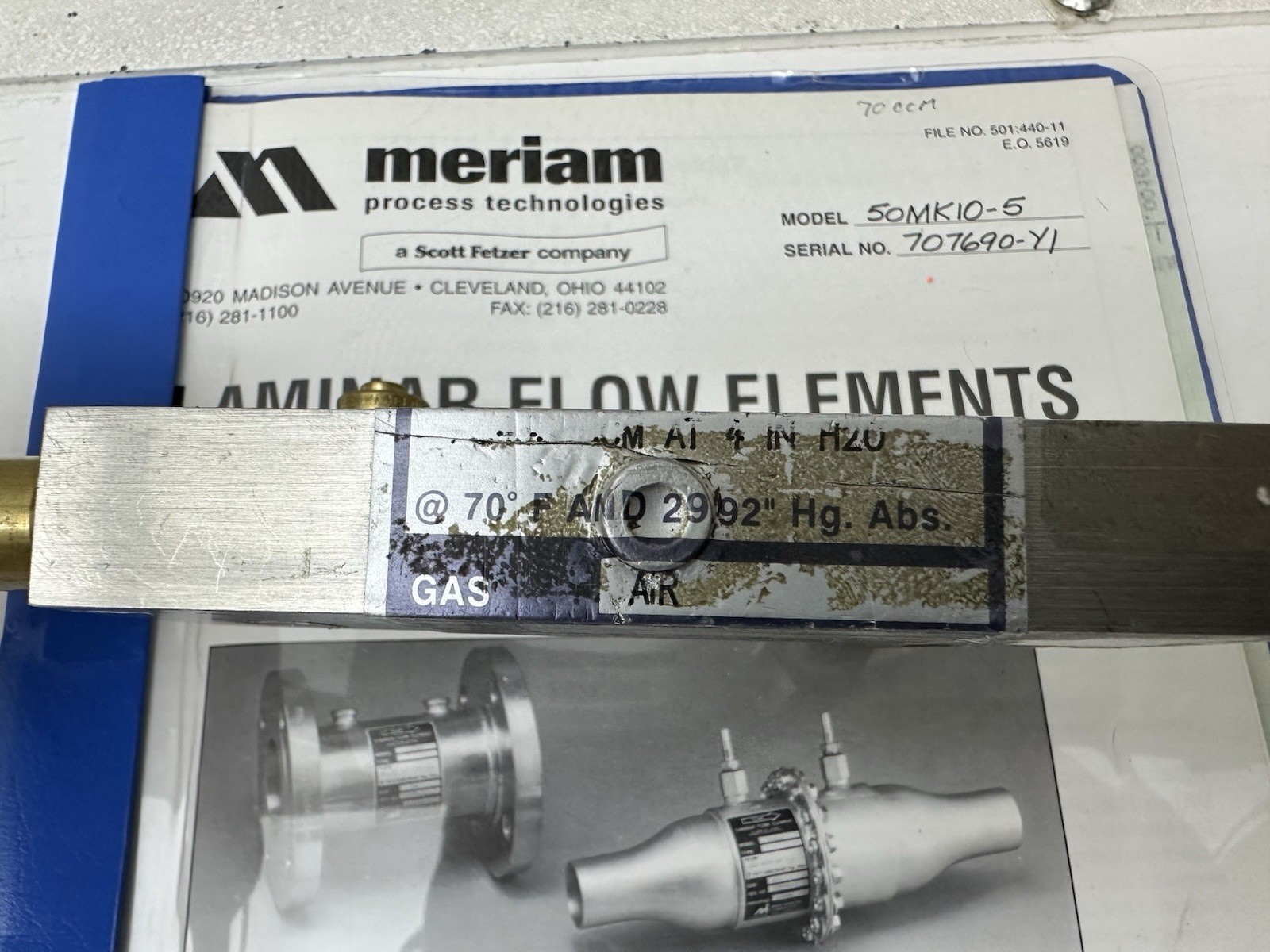 Meriam 50MK10-5 Laminar flow Element LFE