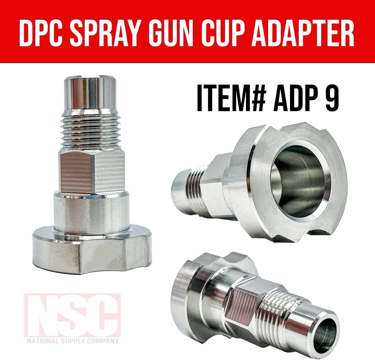 LAUCO Spray Gun Paint System Stainless Steel Adapter (9) (Aftermarket)