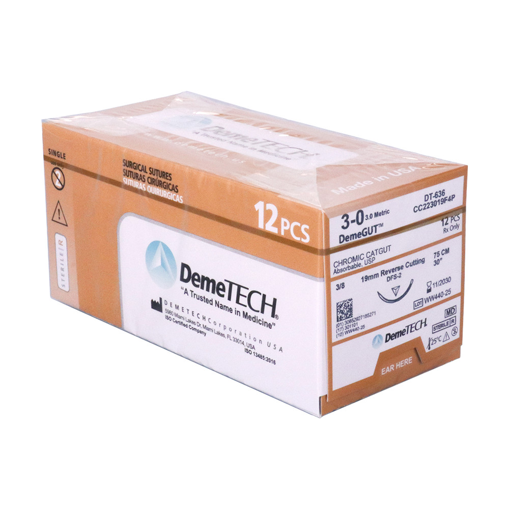 DemeTECH® Surgical Suture 3/0 4/0 45/75cm Materials Absorbable Braided Coated