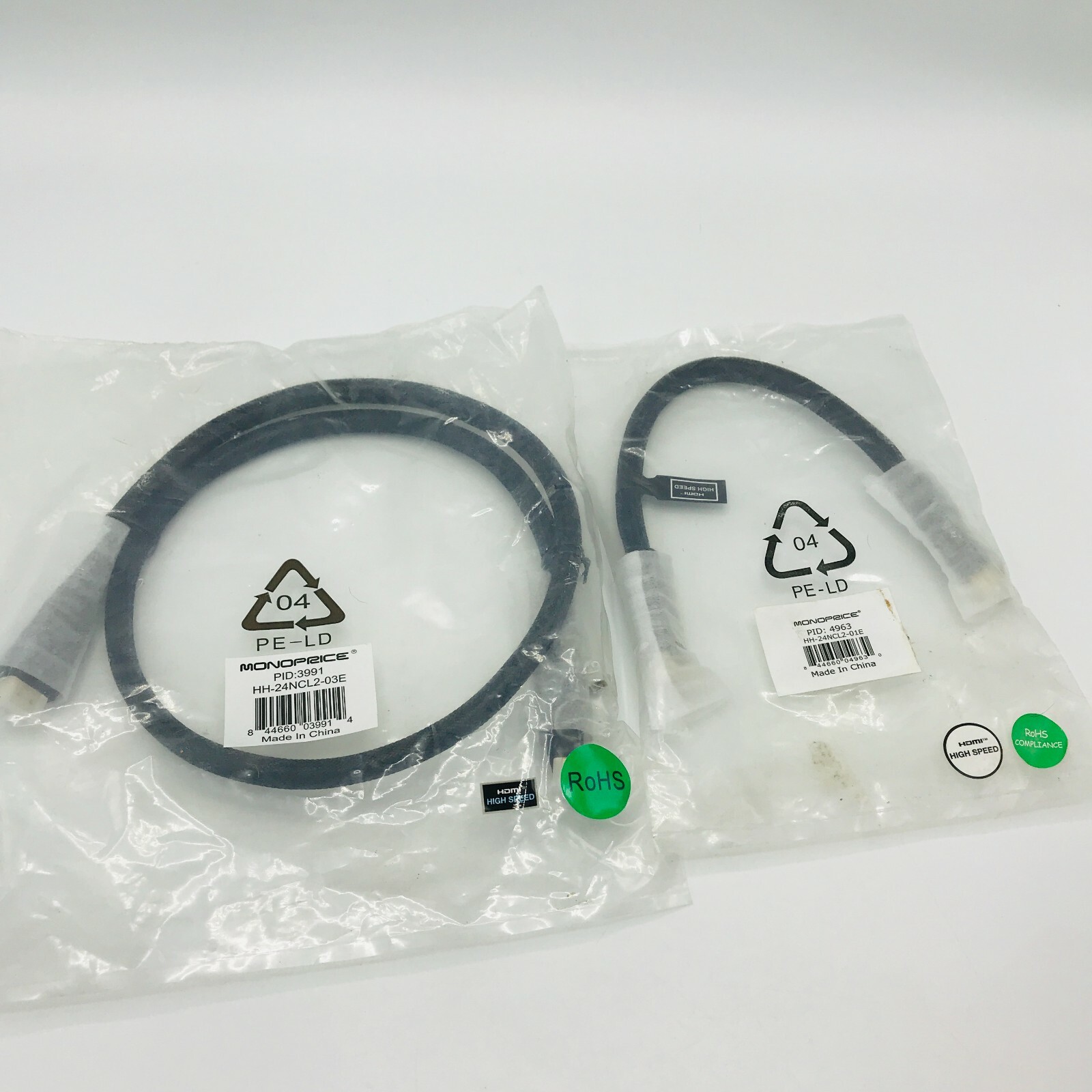 HDMI Cables High Speed Monoprice PID 3991 PID 4963 RoHS Compliant