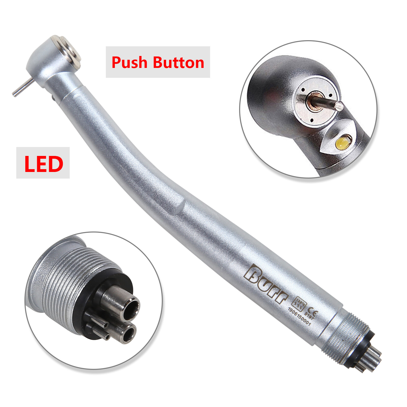 KaVo Style Dental LED E-generator Fiber Optic High Speed Handpiece 4Holes