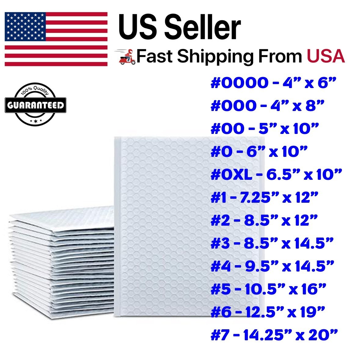 Poly Bubble Mailers Padded Envelopes Protective Packaging Shipping Mailing Bags