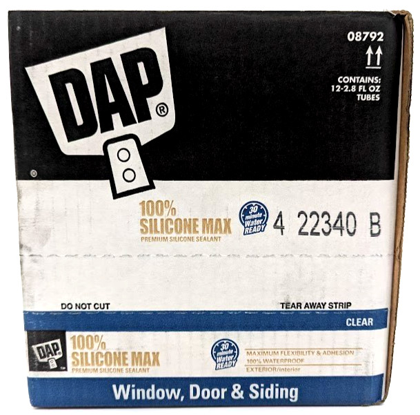 *NEW 12 PACK* DAP Silicone Max Window and Door 2.8oz Each – Clear