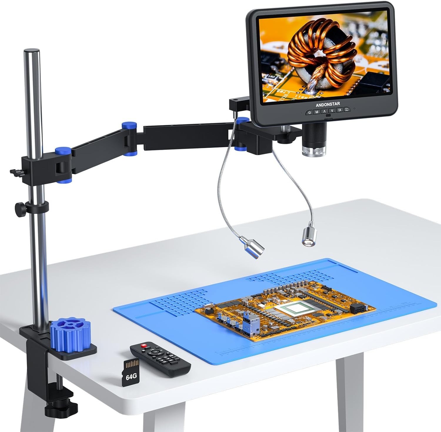 Andonstar AD208S-FA 4K HDMI Digital Microscope with 10.1″ Screen for Adults, Met