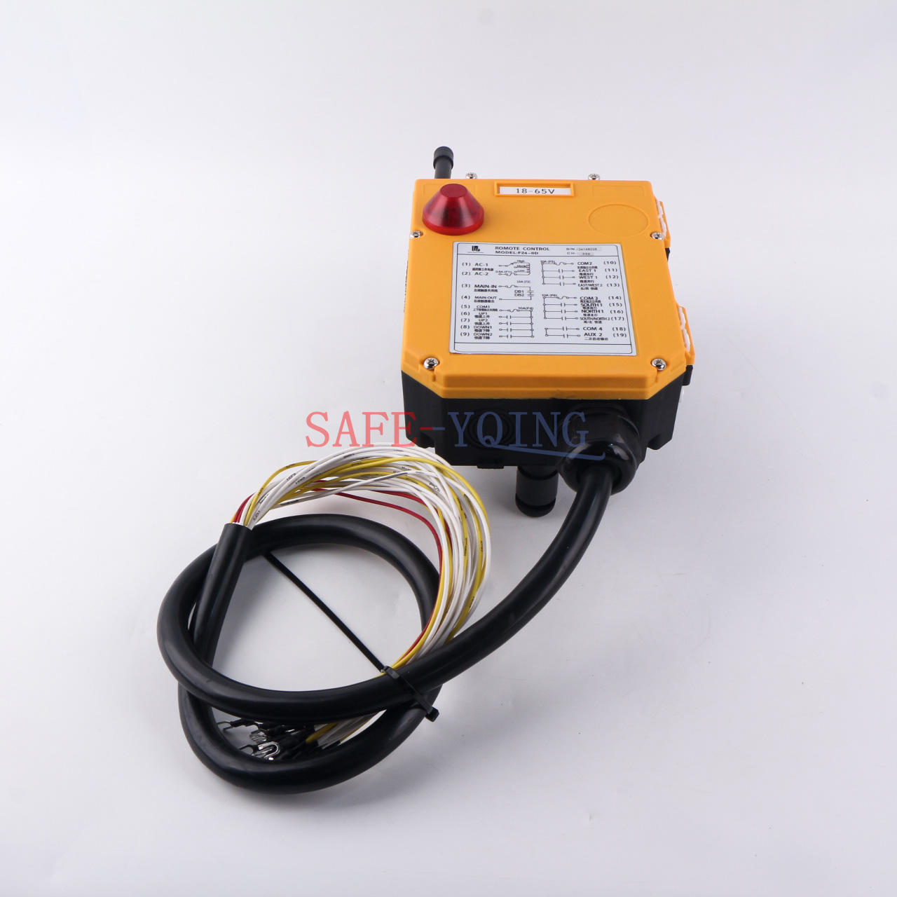 2 Emitter +1 Receiver Hoist Crane Radio Wireless Remote Control F24-6D 18~65V