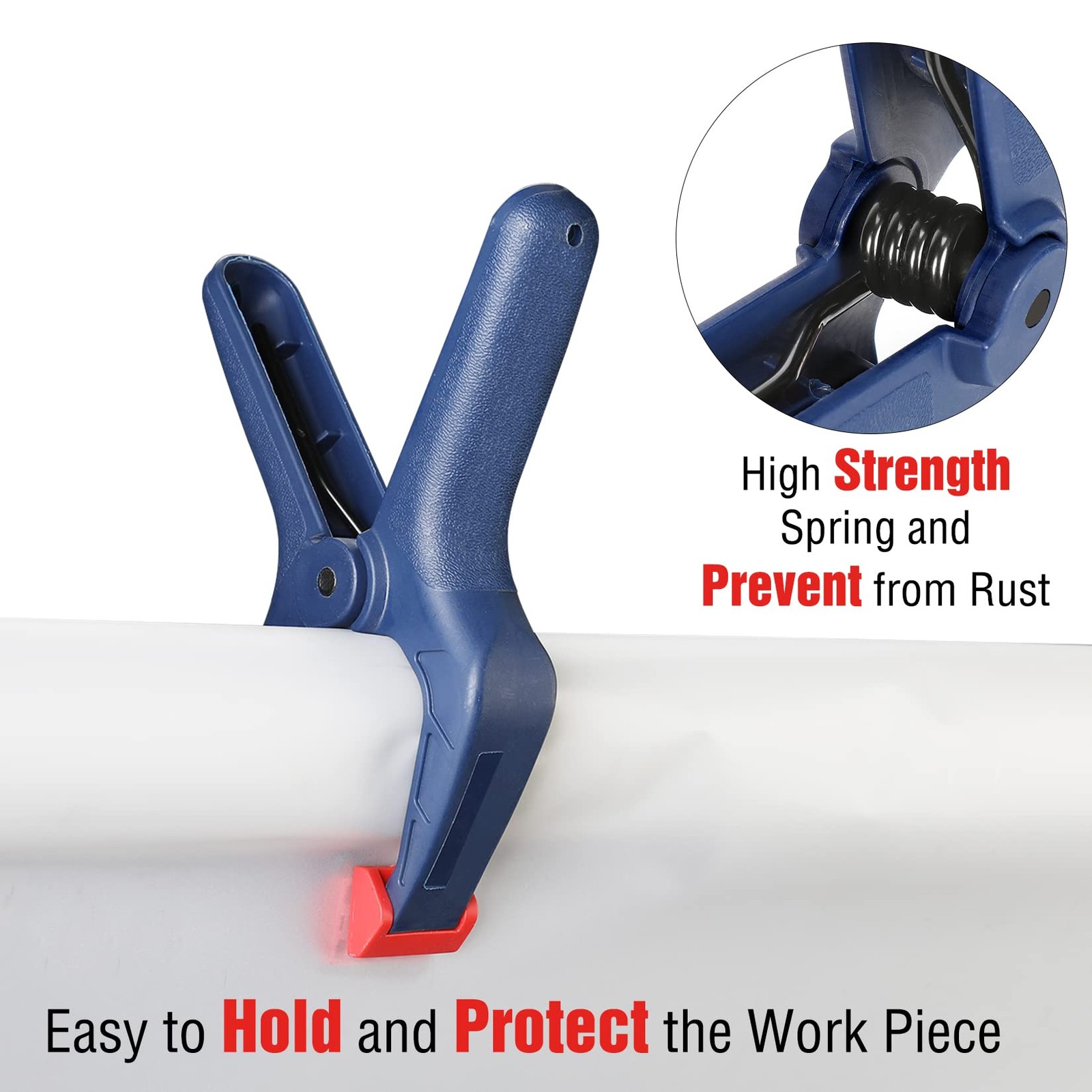 WORKPRO Spring Clamp Set, Mixed Size Set (3-3/8″, 4-1/2″, 6-1/2″), Blue