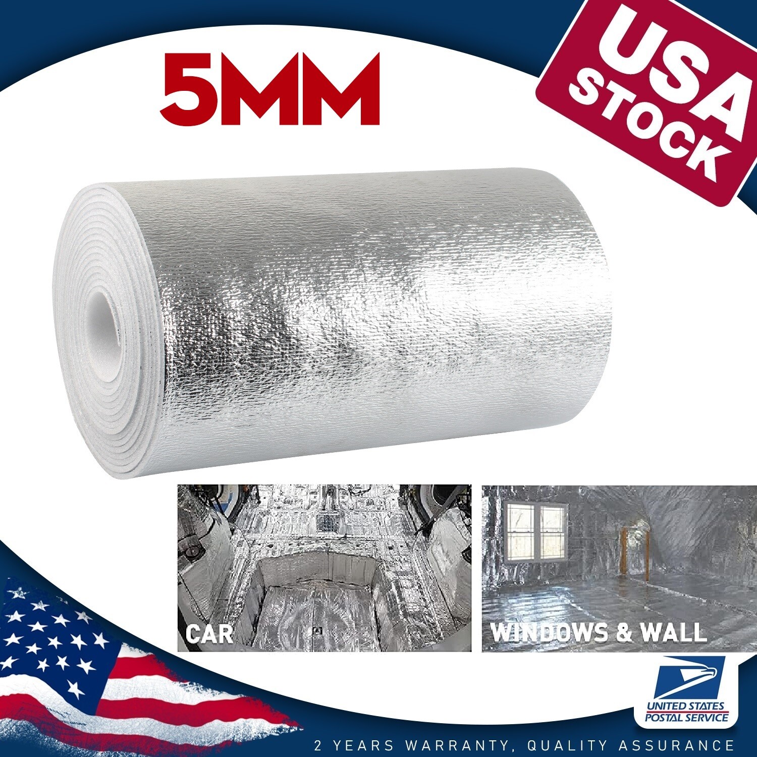 5MM Reflective Aluminum Foil Insulation Perforated Attic Roof Radiant Barrier US