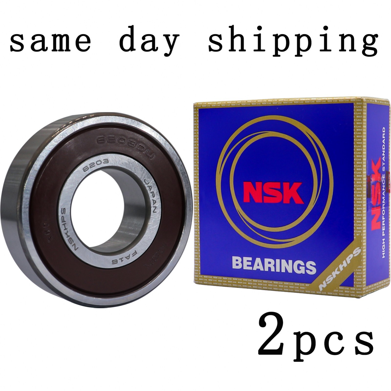 2PCS NSK 6203DDU 6203-2RS Made In Japan Deep Groove Ball Bearing 17x40x12mm 6203