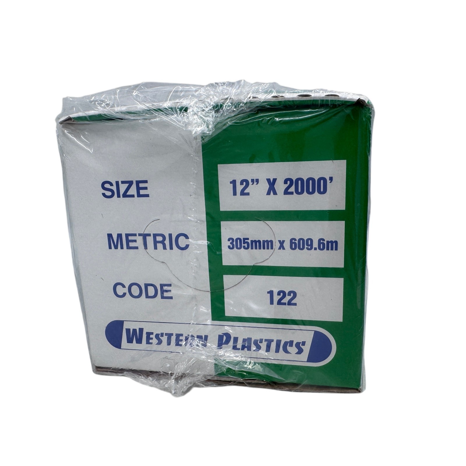 Western Plastics 12″ x 2000′ Food Service Film Cling Wrap with Cutter Box – 122
