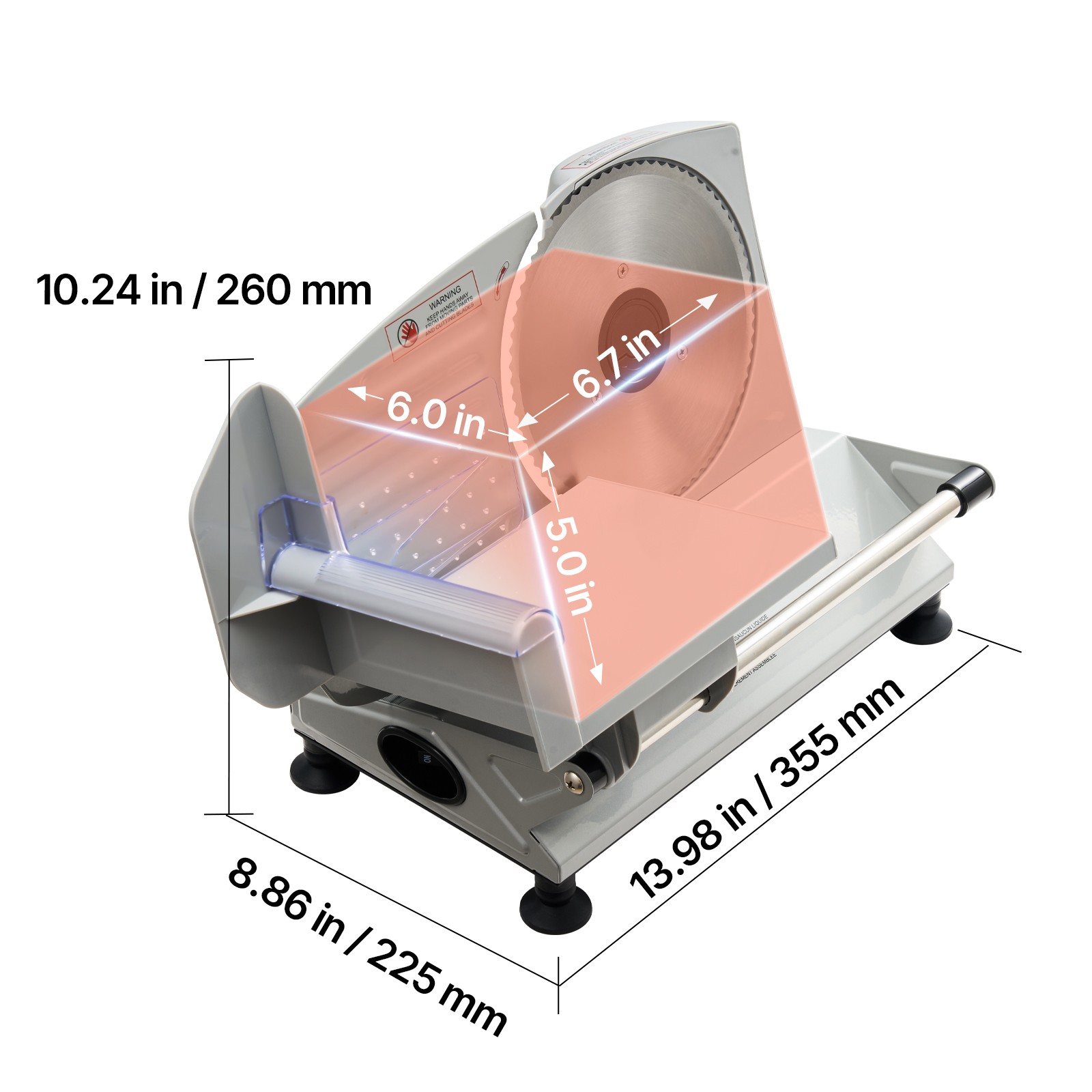 Uimoso Electric Meat Slicer Machine 150W with 6.7-Inch Blade for Home Use
