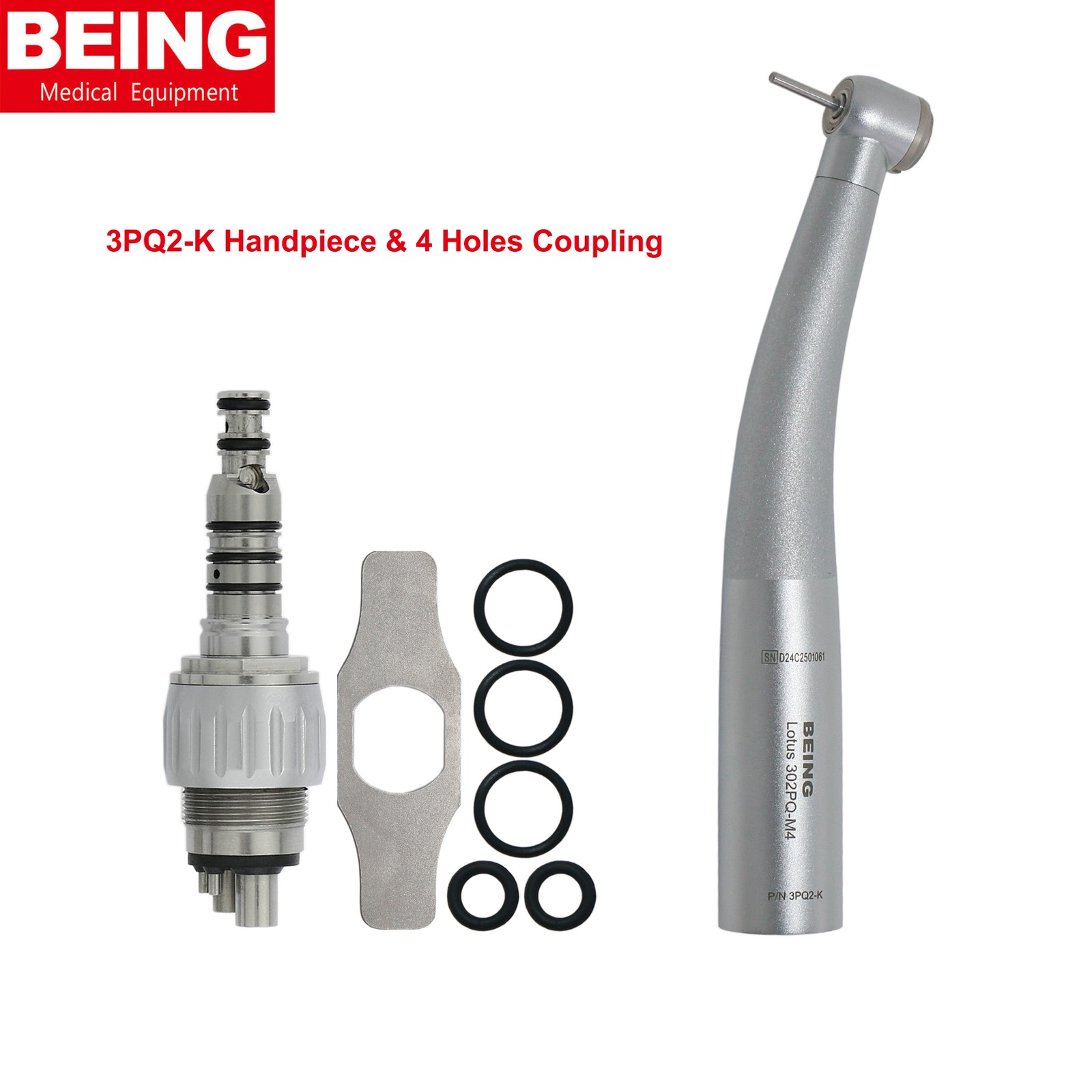 US Lotus BEING High Speed Dental Handpiece Air Turbine 4 Hole Fit KaVo MULTIflex