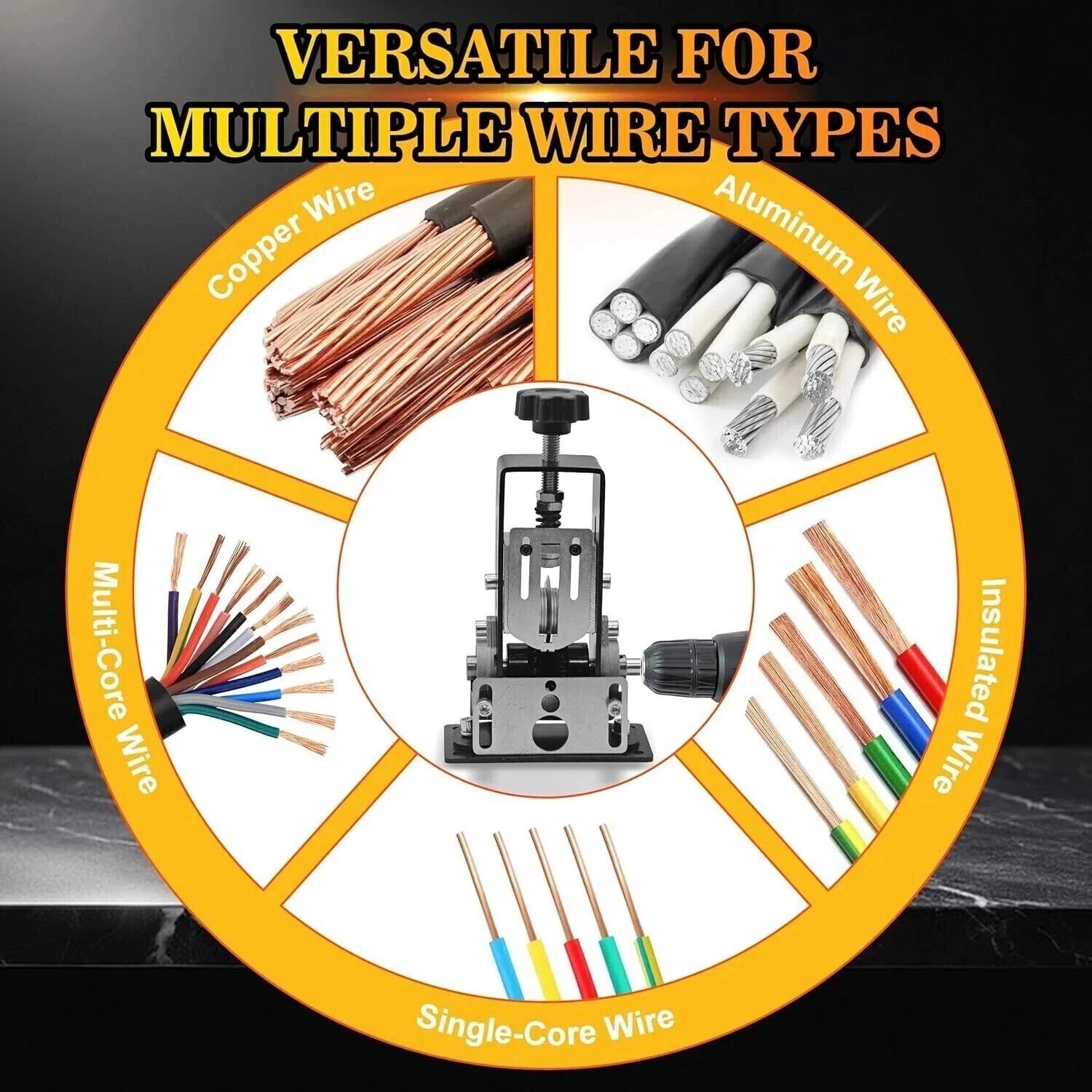 Manual Wire Stripper Stripping Machine 0.06-1 in Hand Crank or Drill 1-25MM